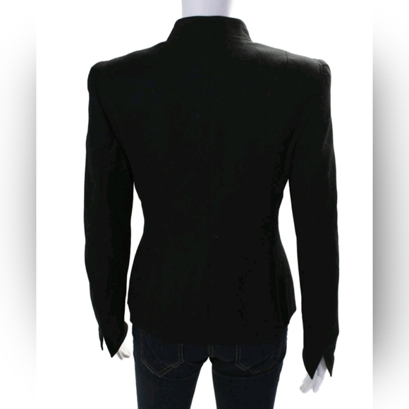 Akris Punto Womens Wool Double Zipped Closure Long Sleeved Jacket Black Size 6 - Picture 5 of 9